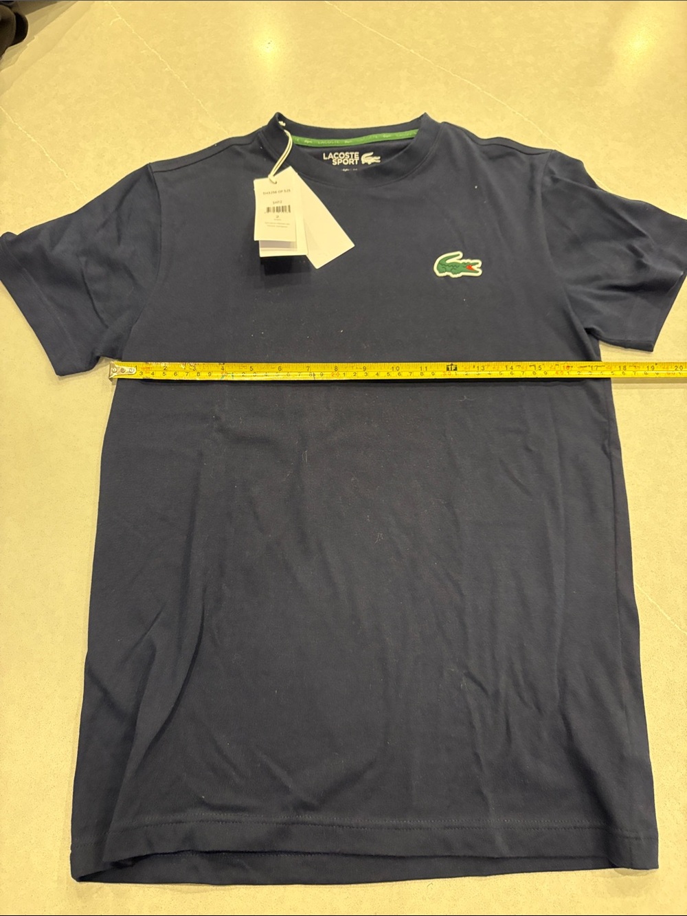 Lacoste Navy Short Sleeve Crewneck T-Shirt with Green Crocodile